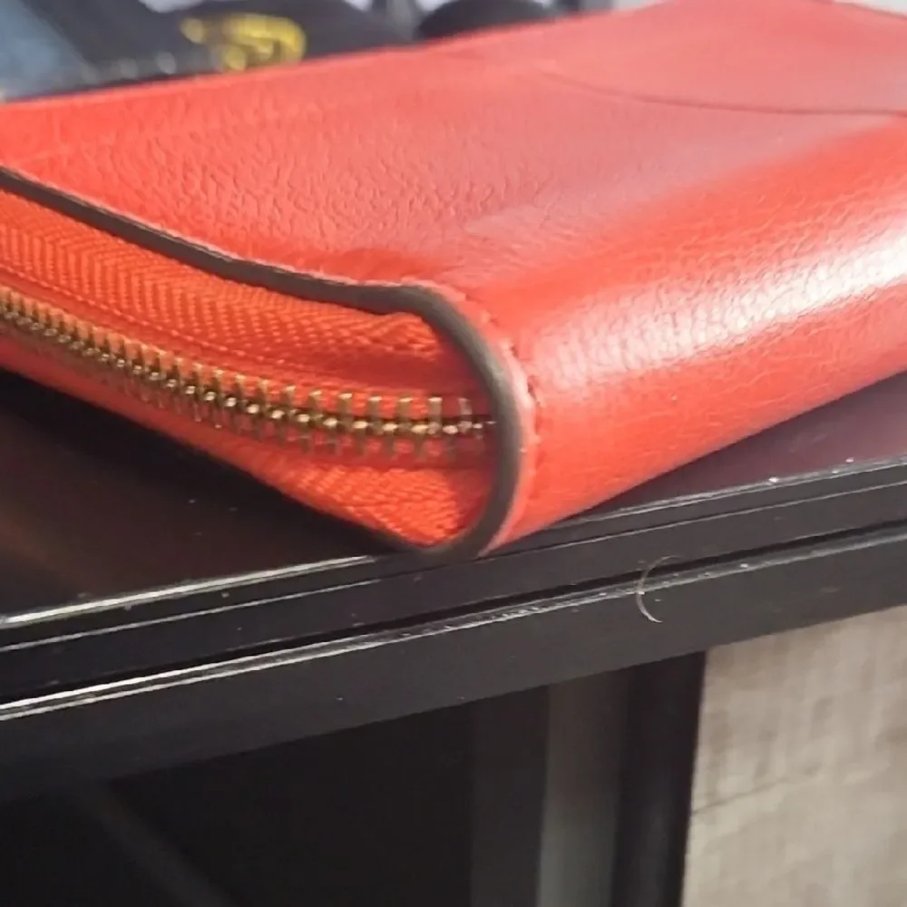 Tory Burch Orange Wristlet with Gold Accent